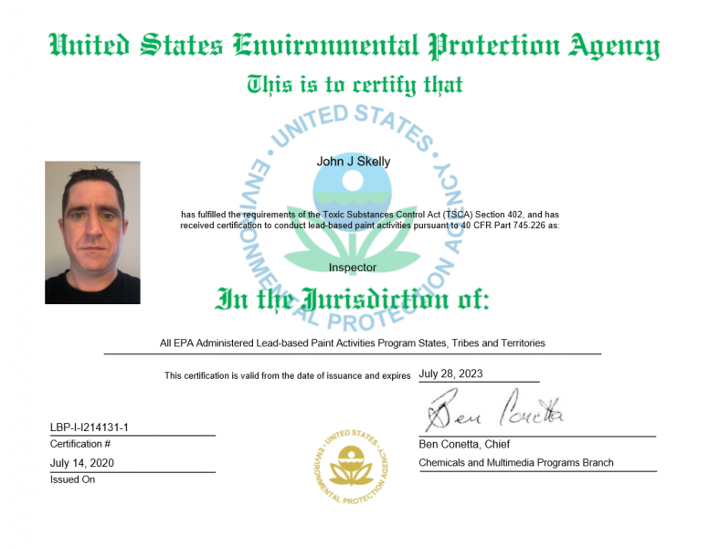 US EPA LEAD INSPECTION